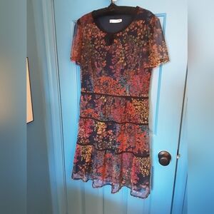 Korean Line Chiffon Autumn Leaf Dress